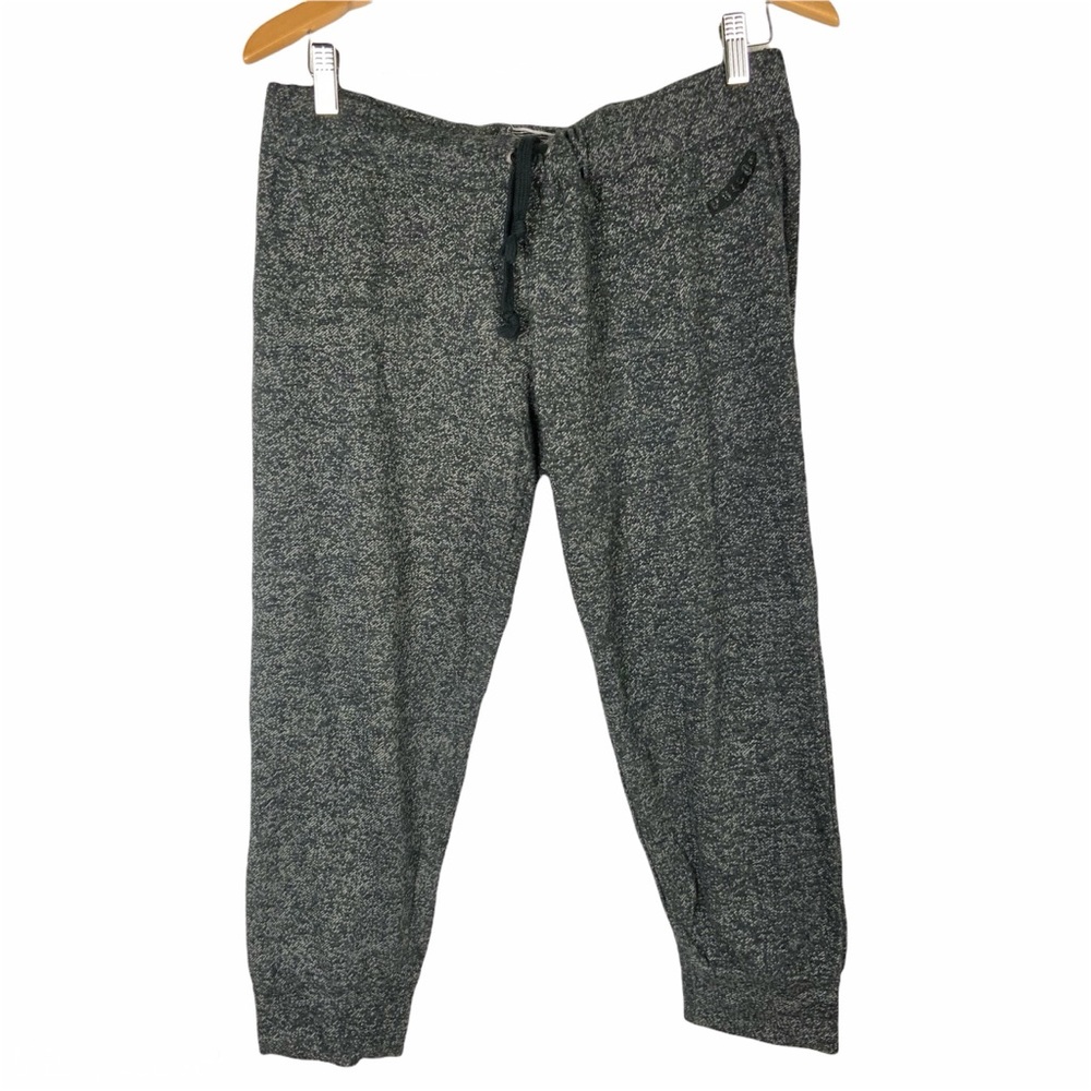 Volcom Joggers Large Fleece Black Gray Cropped
